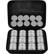 96 Pieces 46mm Coin Capsules with Foam Gasket, Coin Holders for Coin Collection Supplies - White Capsules
