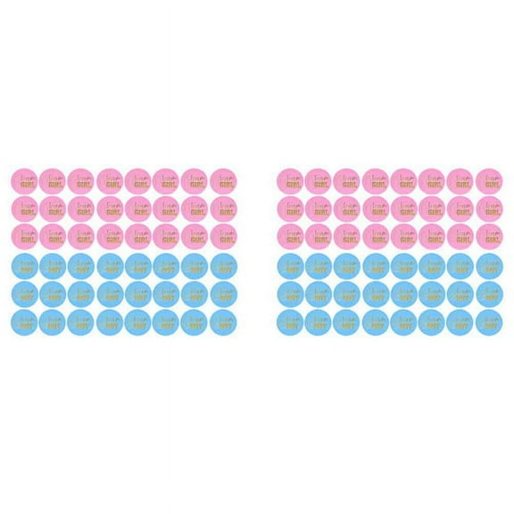 96 Pieces Gender Reveal Stickers Games Team Boy & Girl Perfect Party Supplies and