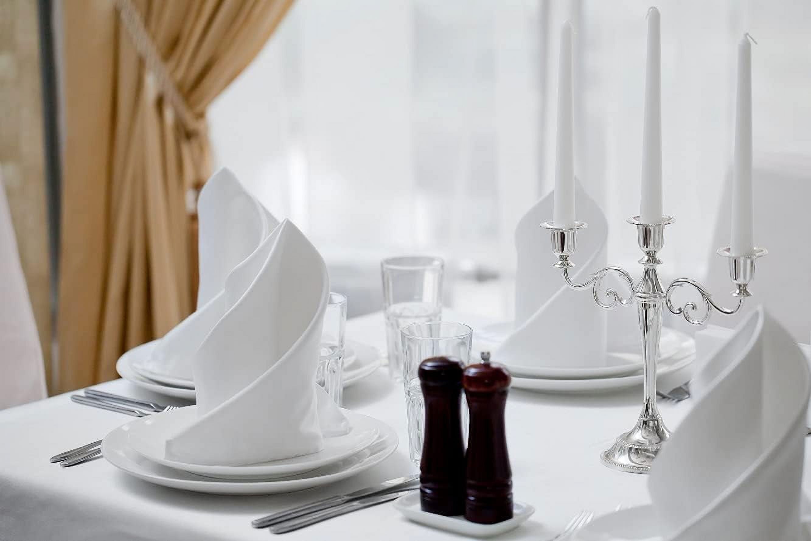 96 Pieces White Dinner Napkins For Banquets & Restaurants, Grade 100% ...