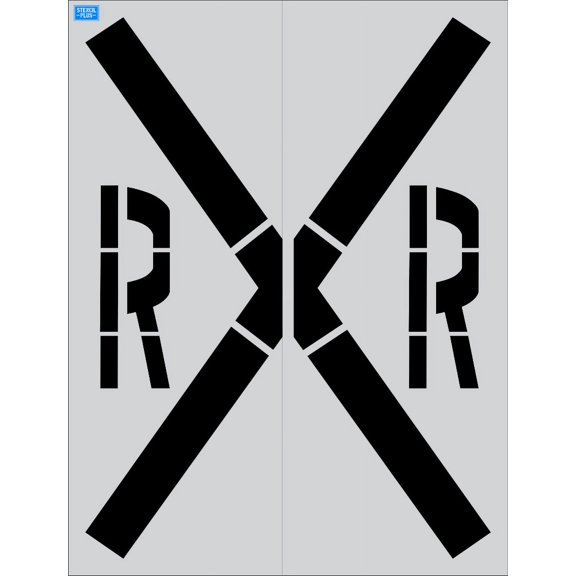 96" Railroad Crossing Symbol Pavement Marking Stencil Thickness: .060