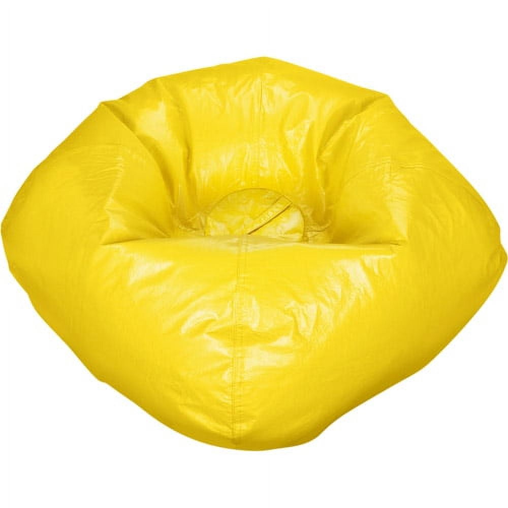 96" Round Vinyl Shiny Bean Bag, Yellow
