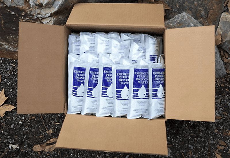 (96) SOS Emergency Purified Drinking Water Packets Survival 48 Day Supply