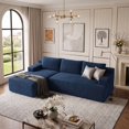 thumbnail image 1 of 96" L-Shaped Sectional Couches for Living Room, Modular Cloud Couch with Chaise, Corduroy Deep Seat Boneless Sofa, No Assembly, Blue, 1 of 7