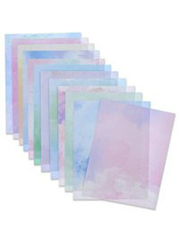 96 Sheets Decorative Watercolored Printer Paper 8.5 x 11 in - Letter Size Double Sided Pastel Stationery Cardstock for Scrapbook