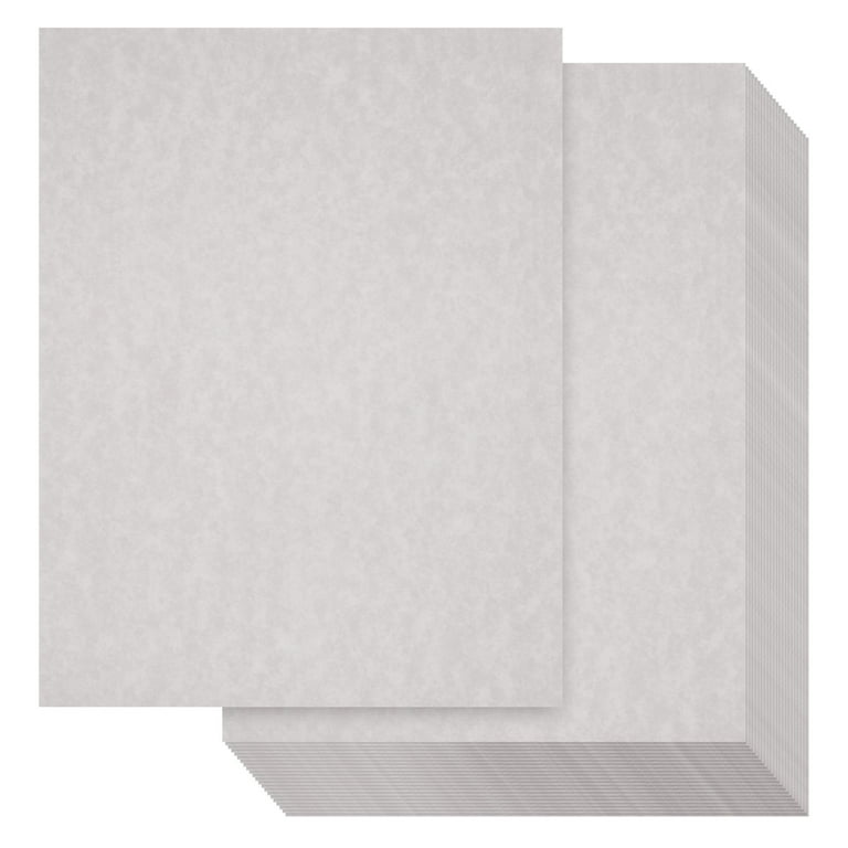 96 Sheets Parchment Paper for Certificates, Resumes, Diplomas, 90 GSM  Textured Stationary, Printer-Friendly (Gray, 8.5x11 in)