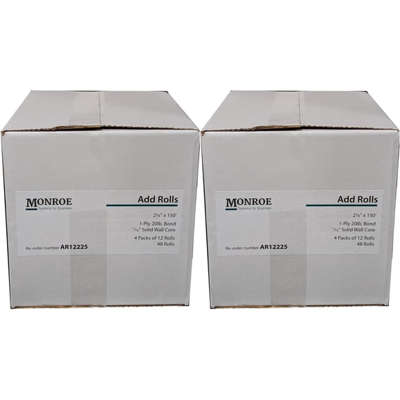 (96) Top of the Line Monroe Systems for Business Single-Ply Bond Paper Rolls, 20lb.