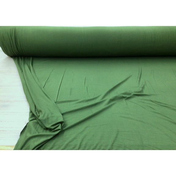 96% Viscose Bamboo 4% Spandex Fabric 4 way Stretch Olive Green B212