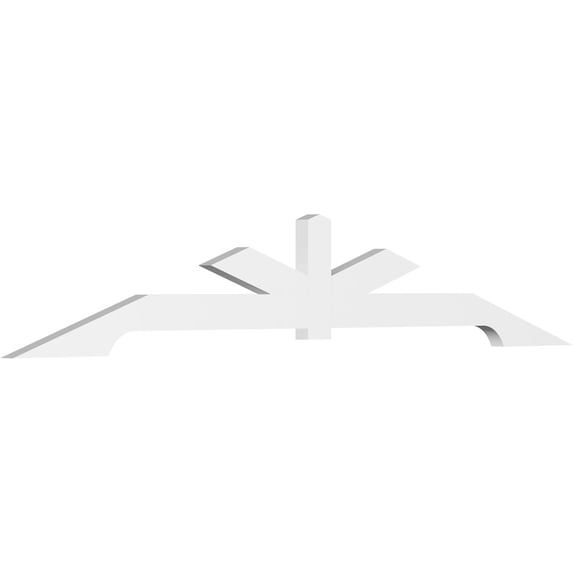 96"W x 16"H x 2"D x 4"F, 4/12 Pitch, Vanguard Architectural Grade PVC Gable Bracket