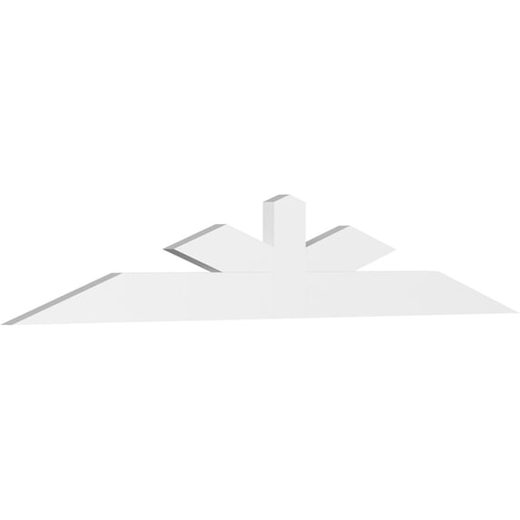 96"W x 16"H x 2"D x 6"F, 4/12 Pitch, Saratoga Architectural Grade PVC Gable Bracket