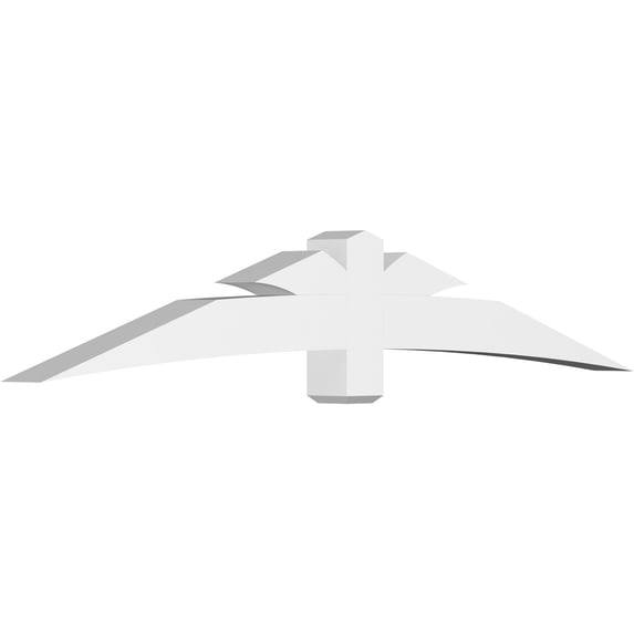 96"W x 16"H x 6"D x 6"F, 4/12 Pitch, Davenport Architectural Grade PVC Gable Bracket