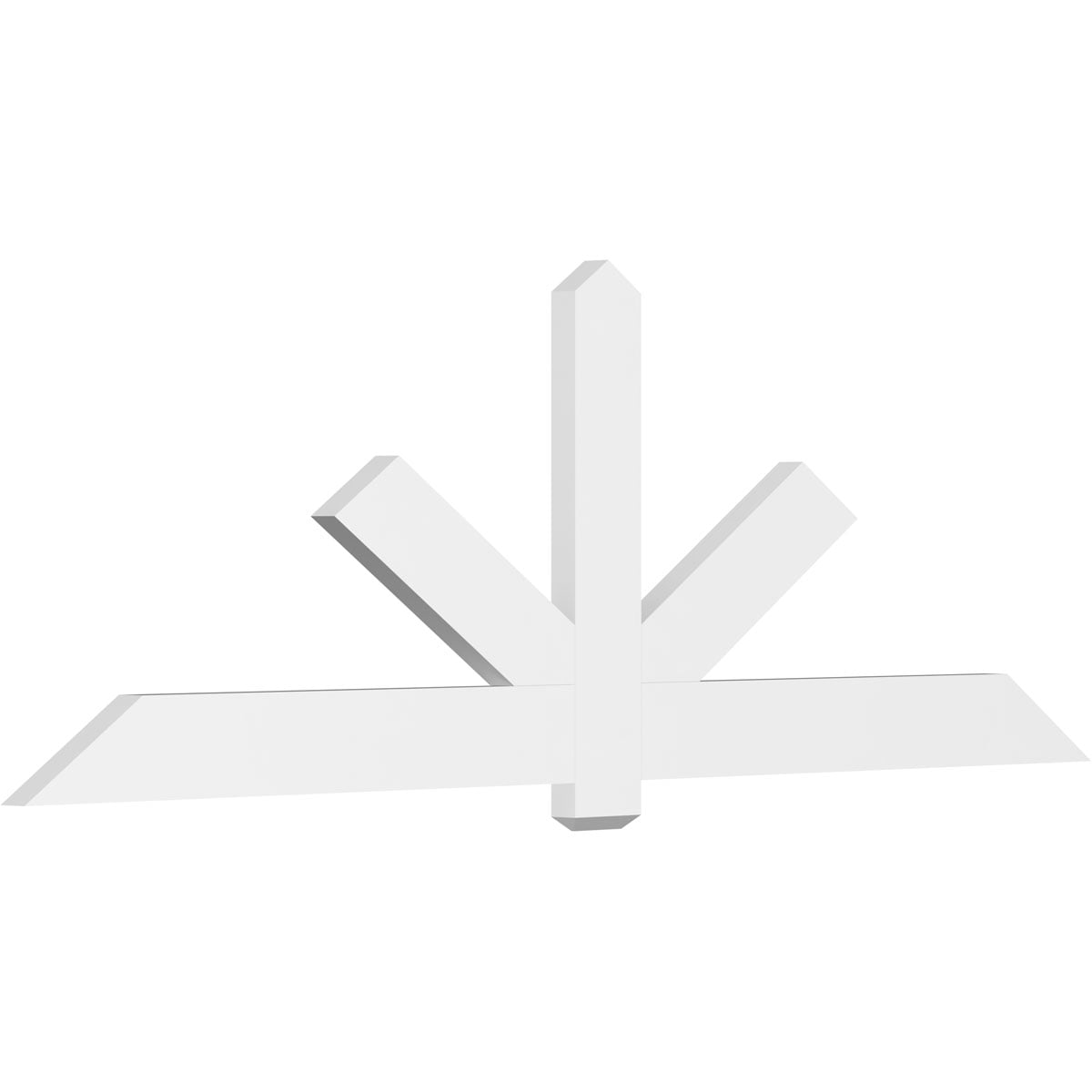 96"W x 32"H x 2"D x 6"F, 8/12 Pitch, Kennewick Architectural Grade PVC Gable Bracket