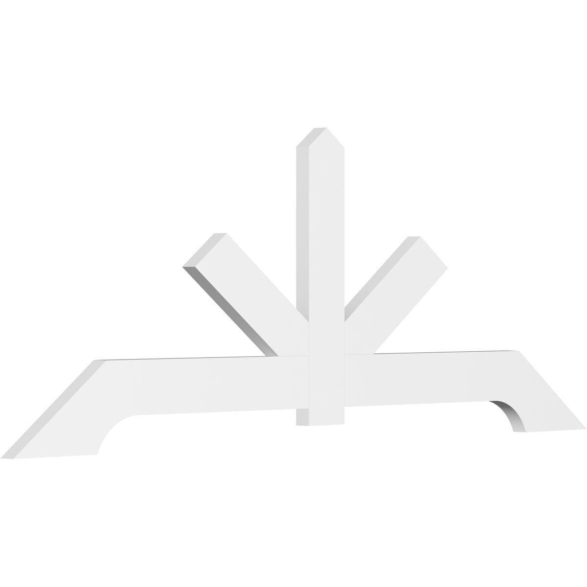 96"W x 36"H x 2"D x 6"F, 9/12 Pitch, Vanguard Architectural Grade PVC Gable Bracket