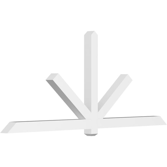 96"W x 40"H x 4"D x 4"F, 10/12 Pitch, Kennewick Architectural Grade PVC Gable Bracket