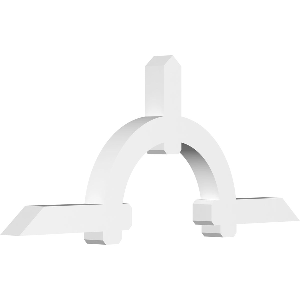 96"W x 40"H x 6"D x 6"F, 10/12 Pitch, Ericson Architectural Grade PVC Gable Bracket