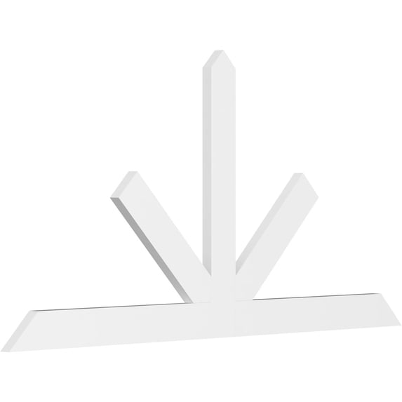 96"W x 48"H x 2"D x 6"F, 12/12 Pitch, Saratoga Architectural Grade PVC Gable Bracket