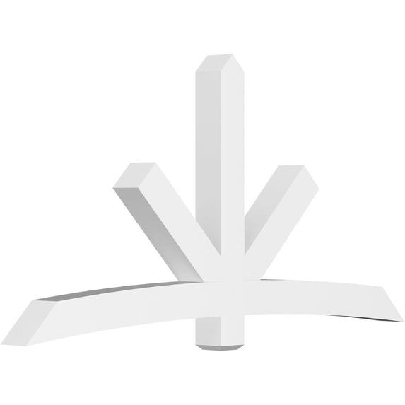 96"W x 48"H x 6"D x 6"F, 12/12 Pitch, Alberta Architectural Grade PVC Gable Bracket