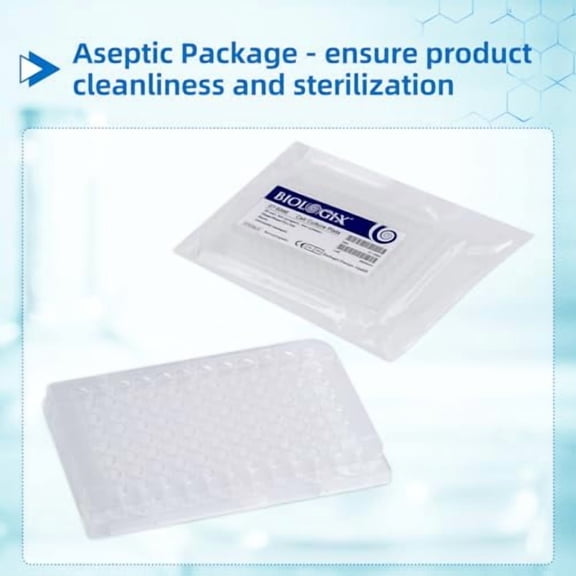 96-Well Polystyrene Cell Culture Plates with Lids, Individual Wrapped Plates, Sterile, Tissue Culture Treated Plate for Laboratory Chemical Reaction, Case of 50