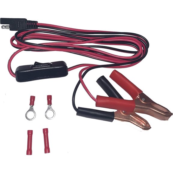 96" Wire Harness w/On-Off Switch, 2 Battery Clips, 2 Eyelet