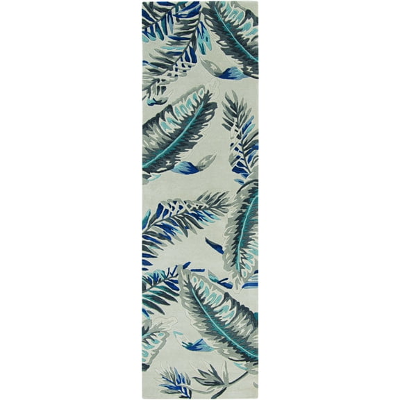96" X 126" Grey or Blue Wool Rug