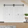 thumbnail image 1 of 96" X 84" Double 5 Lattice Shapes Bi-Fold Barn Door With Installation Hardware Kit, 1 of 8
