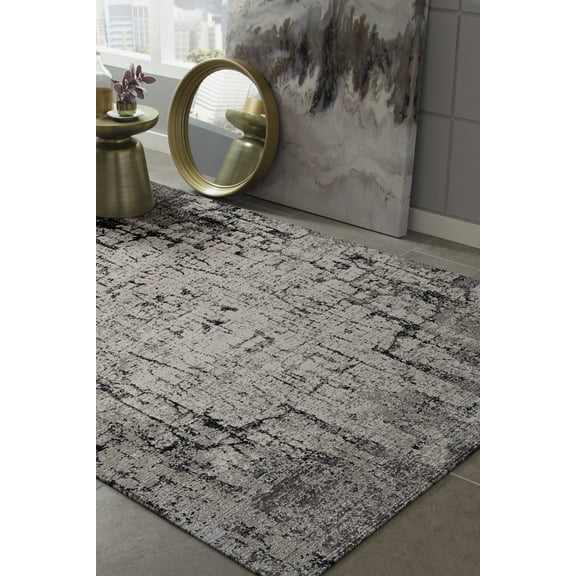 96" X 96" Ivory or Grey Polyester Rug