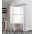 thumbnail image 1 of 96 in. Gray Ribbon Embellished Window Curtain Panel, 1 of 1