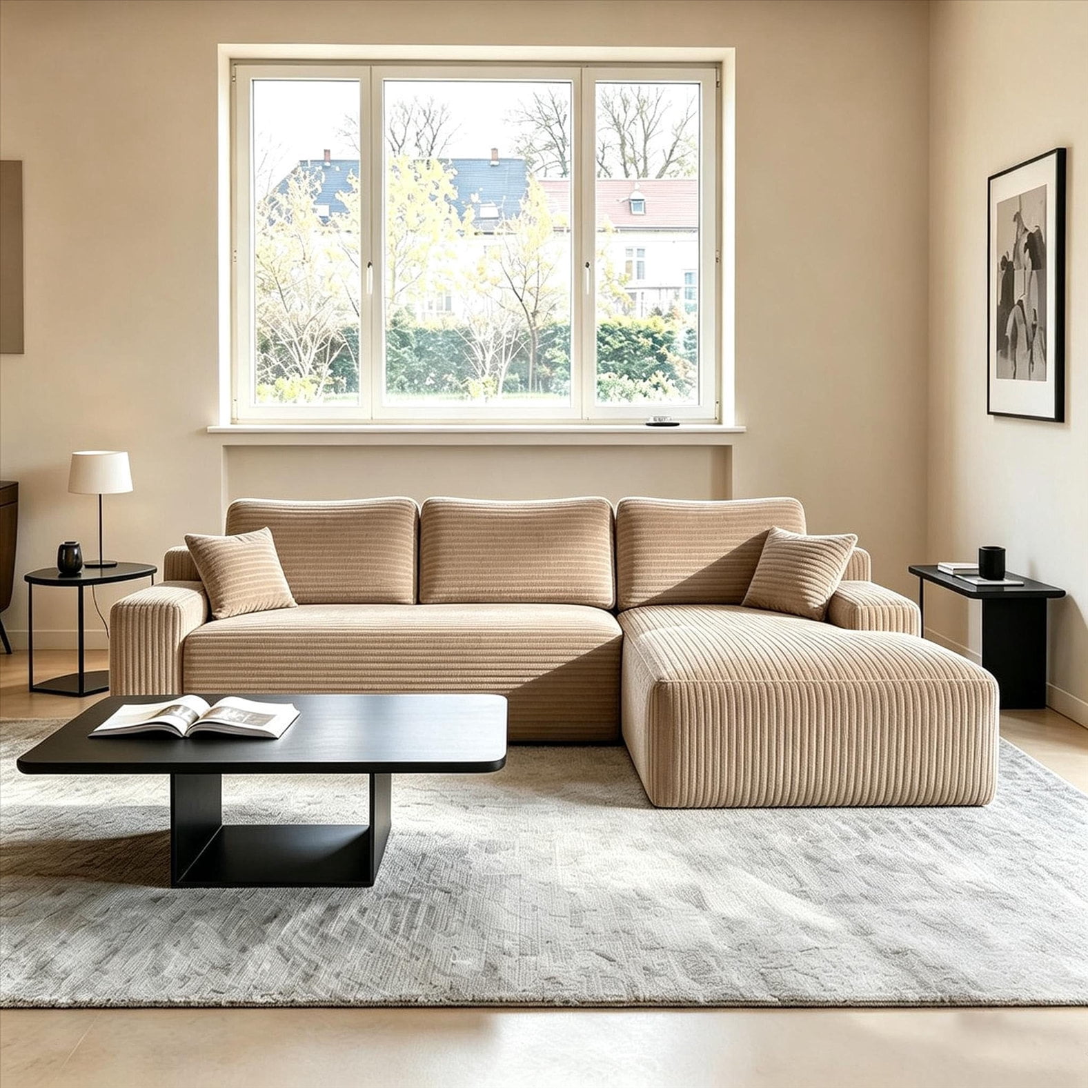 96 inch Modular Boneless L Shaped Sectional Couch,Easy Assembly Couch ...