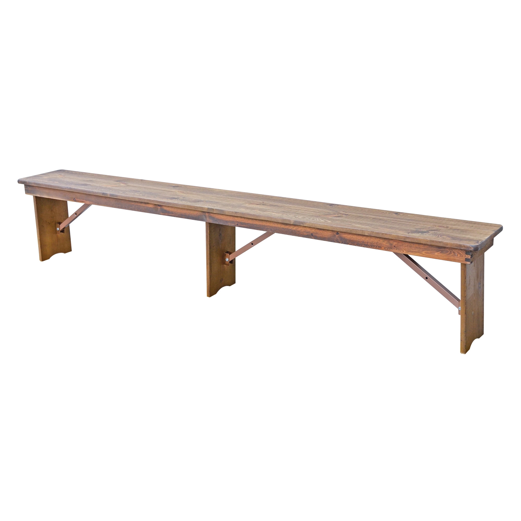 96 inch x 12 inch Farmhouse Pine Wood Rectangle Folding Bench - Rustic ...