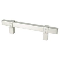 96 mm Center to Center Rivet Rebel Cabinet Pull, Brushed Nickel