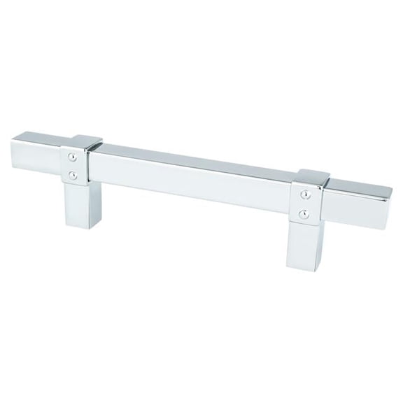 96 mm Center to Center Rivet Rebel Cabinet Pull, Polished Chrome