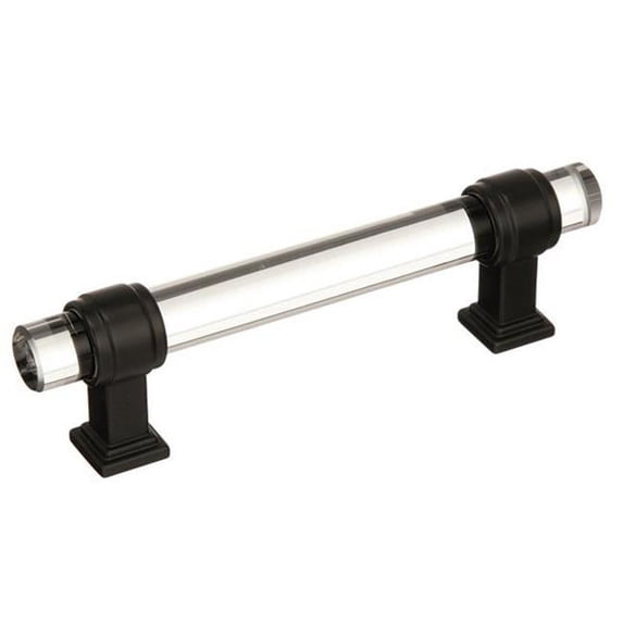 96 mm Glacio Cabinet Pull - Clear, Black Bronze