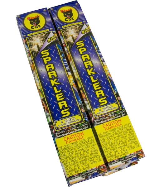 96 pack of 10 Inch Black Cat Sparklers