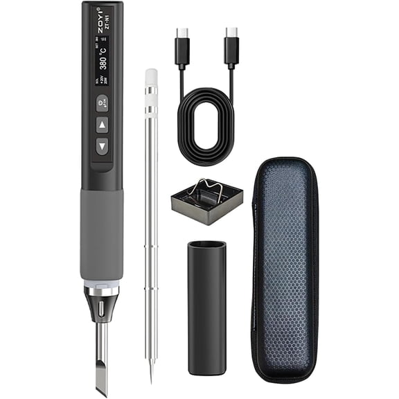 96 soldering iron, 1 smart electric soldering station with display screen, quick heating adjustable temperature soldering kit, /- charging, for precision soldering tools for electronic repair
