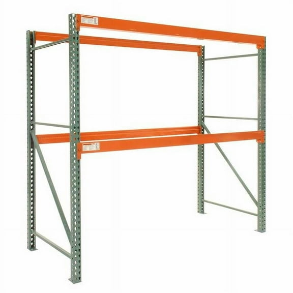96 x 108 x 36 in. Tear Drop Starter Pallet Rack, Green & Orange