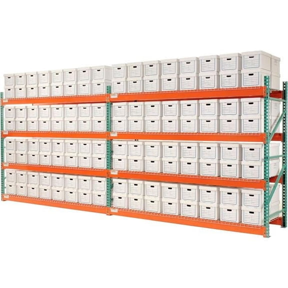 96 x 120 x 36 in. Add-On Letter Legal Record Storage Rack, Gray