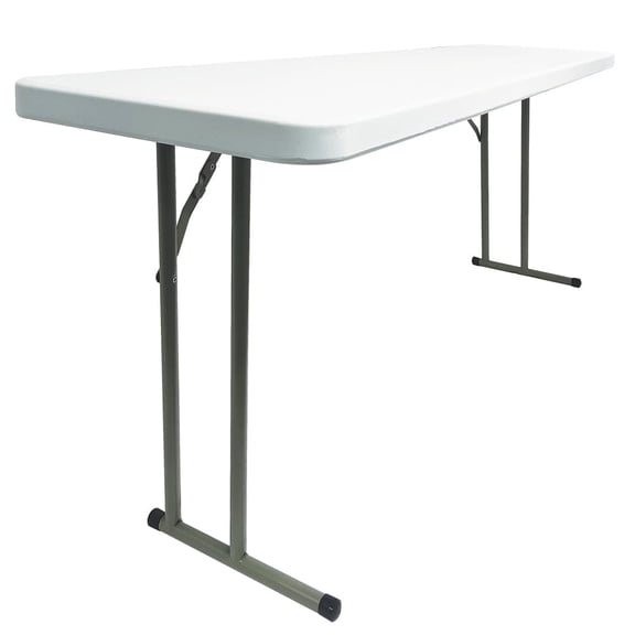 96" x 18" (8 Foot) White Rectangle Plastic Table by Chivari