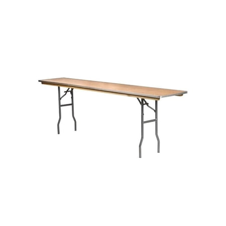 96" x 18" (8 Foot) Rectangle Heavy Duty Plywood Folding Table by Chivari