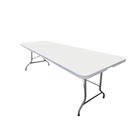 96" x 30" (8 Foot) Rectangle Heavy Duty Fold-In-Half Plastic Table by Chivari