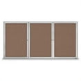 thumbnail image 1 of 96 x 48 in. Triple Door Traditional Indoor Enclosed Corkboard with Pumice Fabric Backing Board & Satin Anodized Aluminum Frame, 1 of 1