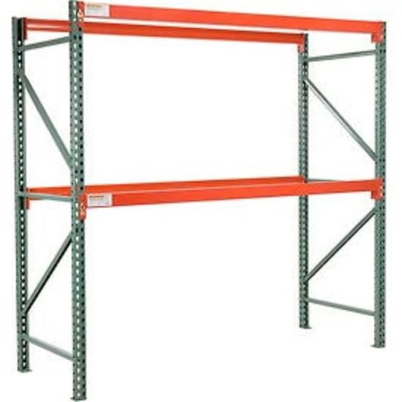 96 x 48 x 36 in. Tear Drop Starter Pallet Rack, Green & Orange