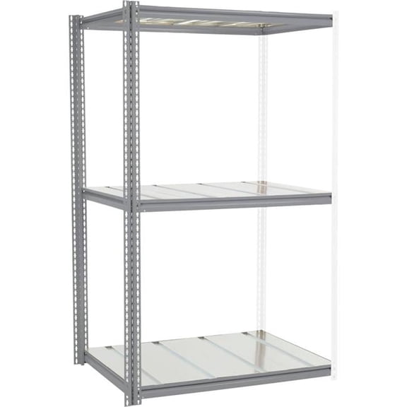 96 x 48 x 48 in. High Capacity 3 Levels Add-On Rack with Steel Deck, Gray