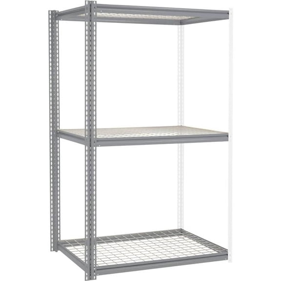 96 x 48 x 48 in. High Capacity 3 Levels Add-On Rack with Wire Deck, Gray