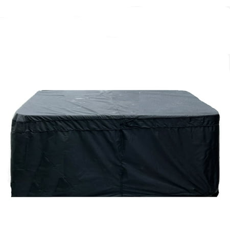 96"x 96"x 36" Hot Tub Cover Cap Protector - Heavy Duty, Full Coverage, Durable, Sun Shield for Spa Square Hot Tub Protection (8' x8' x 36", Black)