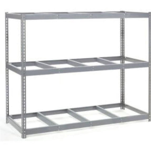 96 x 96 x 36 in. 3 Shelves Wide Span Rack without Deck, Gray