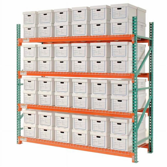 96 x 96 x 36 in. Record Starter Letter Legal Storage Rack, Gray