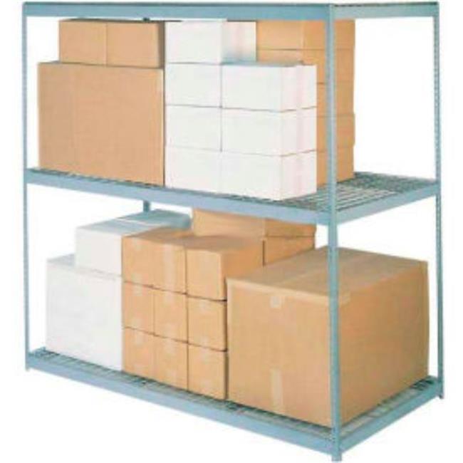 96 Combi Rack 96 x 96 x 48 in. 3 Shelves Wide Span Rack with Wire Deck, Gray ...