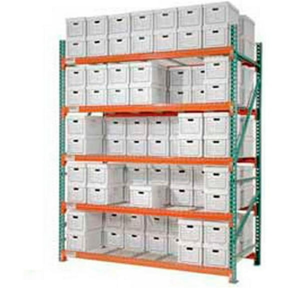 96 x 96 x 48 in. Record Starter Storage Rack with Polyethylene Box, Gray