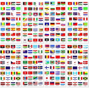 960 Pcs World Flag Stickers, 192 Countries Flag Sticker, Waterproof PVC International Country Flags Stickers, Mini World Flags Travel Sticker for Scrapbook Theme Party Decor Planner Journal