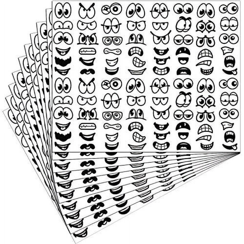 960 Pieces Halloween Stickers Eyes Mouth Stickers Cartoon Stickers