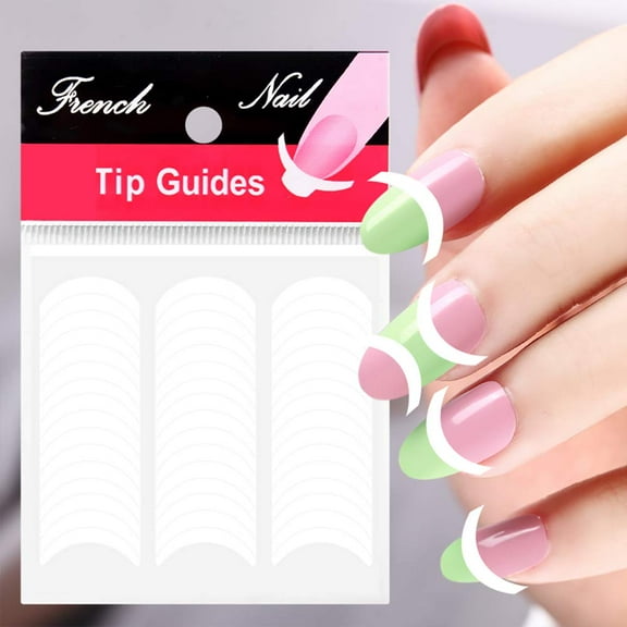 960 Pieces Nail Manicure Stickers French Tip Guides Self-adhesive Nail Tape Half Moon Shape Guides Nail Polish Strips for Manicure DIY Decoration